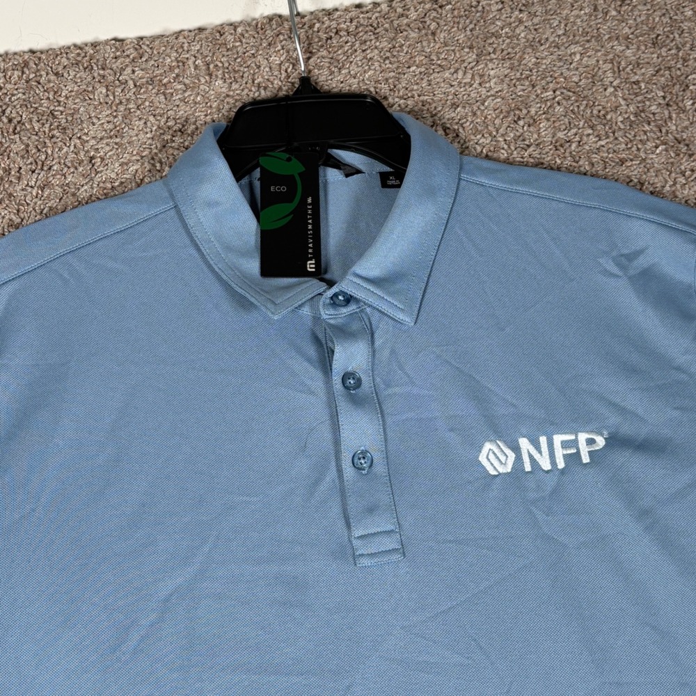 TravisMathew Cabana Solid Polo XL Light‎ Denim Blue Company Logo TM1MAA370 NEW
